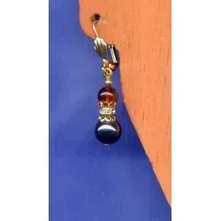 Boucles Escapade Hématite Ambre doré