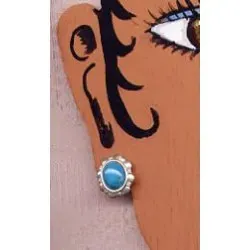 Boucles Miss turquoise argenté