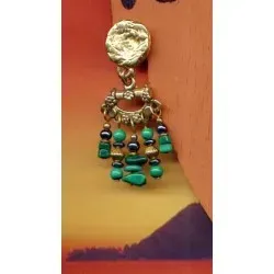 Boucles Séville Hématite Malachite doré